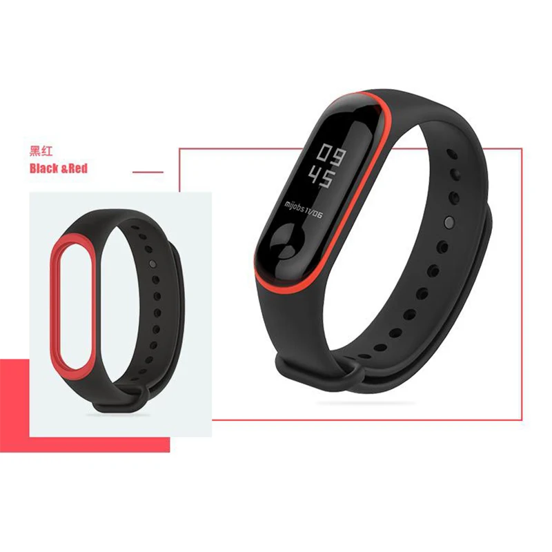 Двойной Цветной mi band 3 Аксессуары pulseira mi band 3 ремешок Эластичный термопластиковый ТПУ ремешок для xiaomi mi 3 band