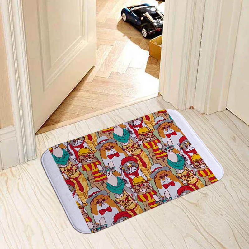 Modern home decorative door mat popular dogs pug/border collie/bull terrier/French bulldog photo print 40x60cm floor mat carpet - Цвет: MI 11