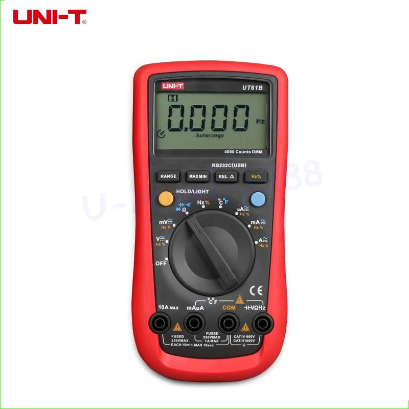 

UNI-T UT61B 3999 Count Auto Power Off LCD Backlight DMM Digital Multimeters with Temperature Test
