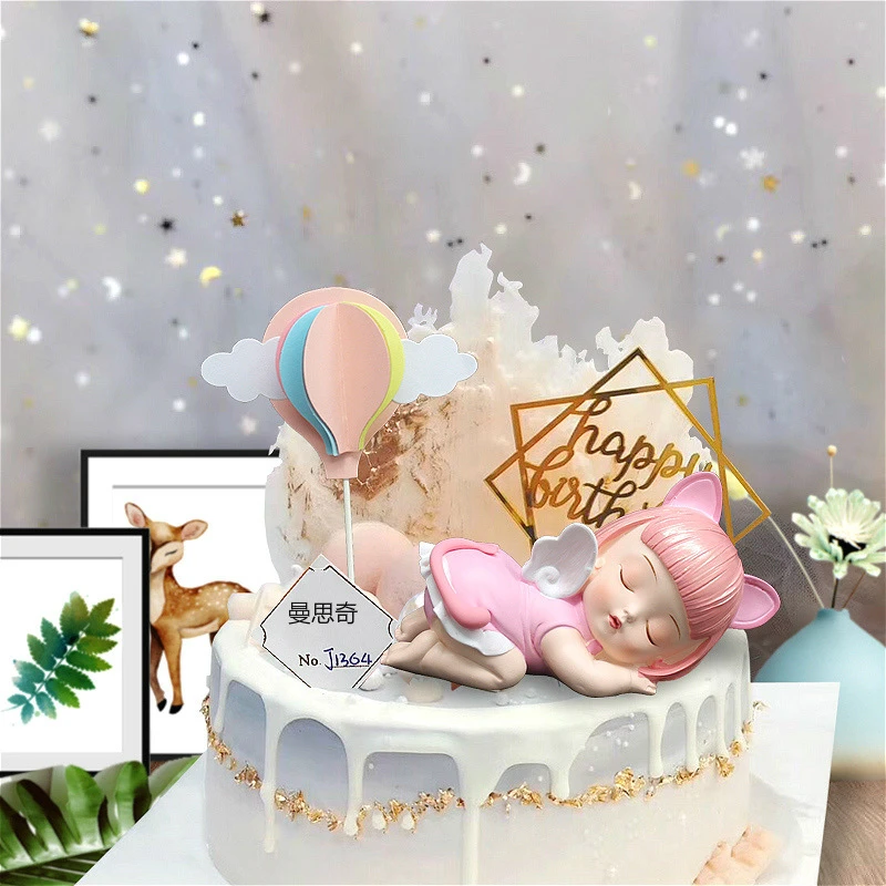 Gateau D Ange En Resine 2 Sortes Decor De Gateau D Ange En Forme De Dessin Anime Ornement Fournitures Pour Fete D Anniversaire Pour Enfants Jouet Pour Enfants Aliexpress