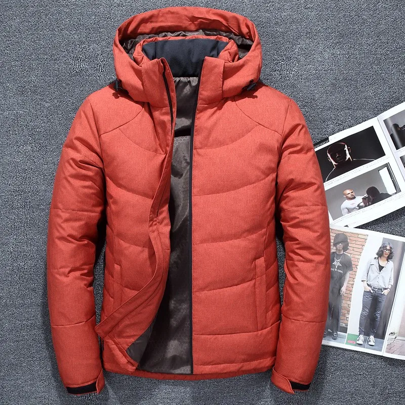 

zozowan 2018 Men's Down Jacket Warm White Duck Winter Coat Hooded Mens Waterproof windbreak Male Casual hoodie Jacket Coat