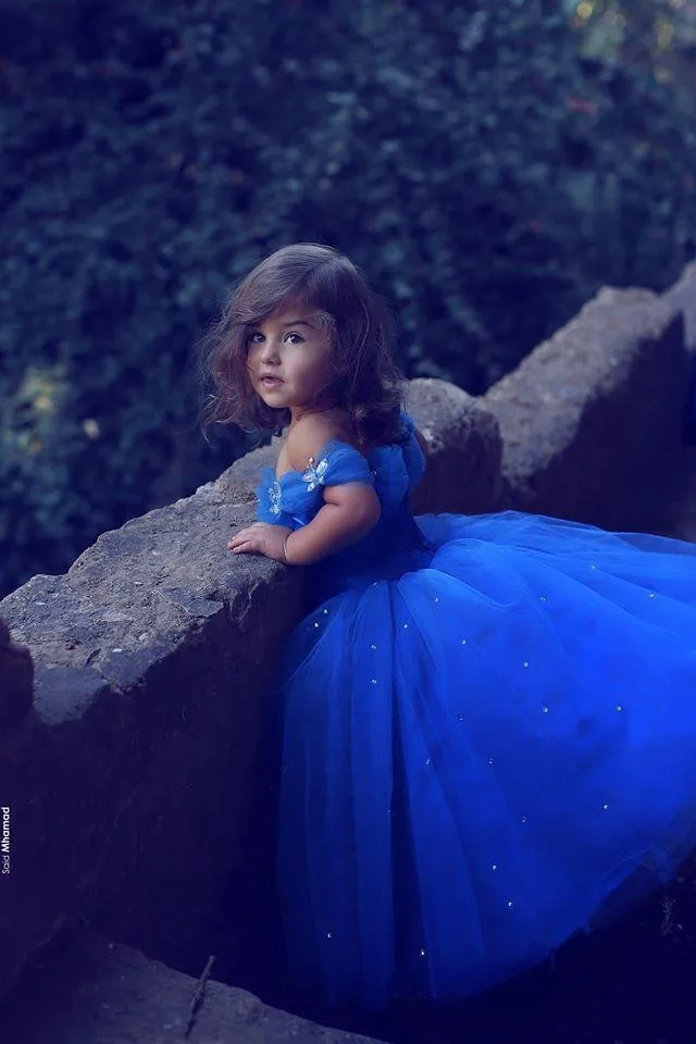 cute baby with blue dress