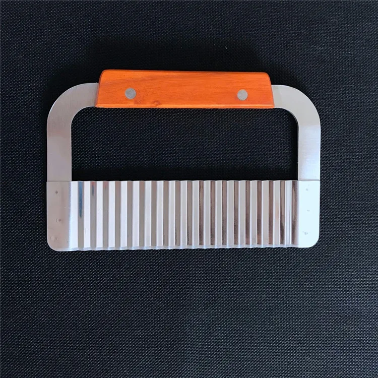 

Handmade Soap Cutting Knife with Wood Handle Chips Use Waves Knife Cutter Wooden Crinkle Cutter cake Tools
