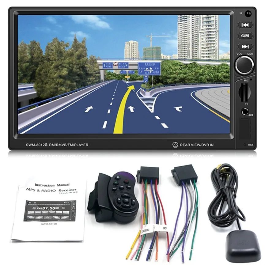 

7 Inch Large Display Screen GPS Navigation Car MP4/MP5/DVD Brake Prompt Vehicle Music Player Support Bluetooth Mini TF Card