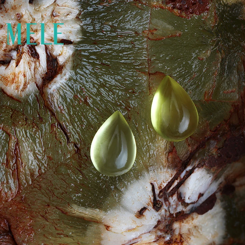 Natural Natural golden yellow prehnite, 6x9mm 1.6ct loose stone DIY stone matching Designer matching Water drops forwomen