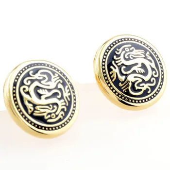 

Gold Dragon Cufflink Cuff Link 15 Pairs Wholesale Free Shipping