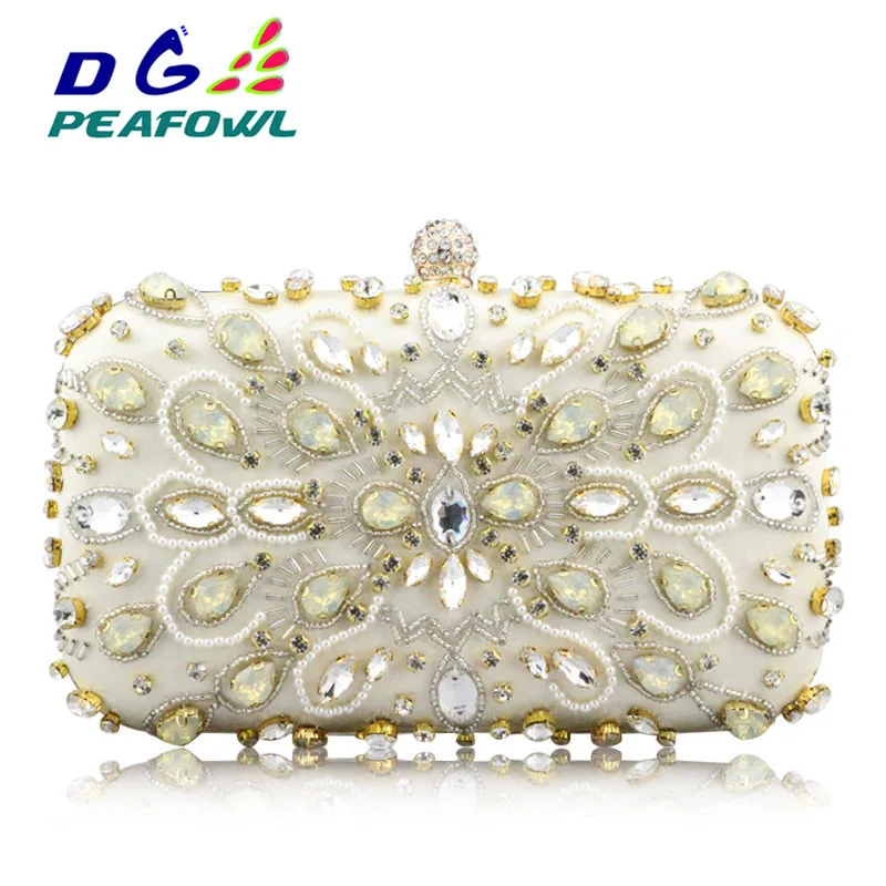 DG PEAFOWL французский дизайн Серебристые цвета жемчужные бусинки и хрустальный