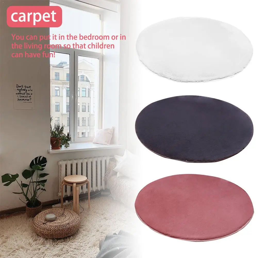 35x35 см/90x90 см Искусственный кроличий мех круглый ковер для спальни домашний интерьер короткий плюшевый коврик машинная стирка коврик для гостиной коврик