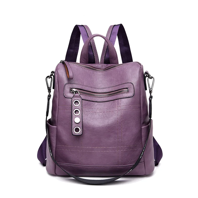 

HOT Designer Backpacks Women Leather Backpacks Female School BagS for Teenager Girls Travel Back Bag Retro Bagpack Sac a Dos