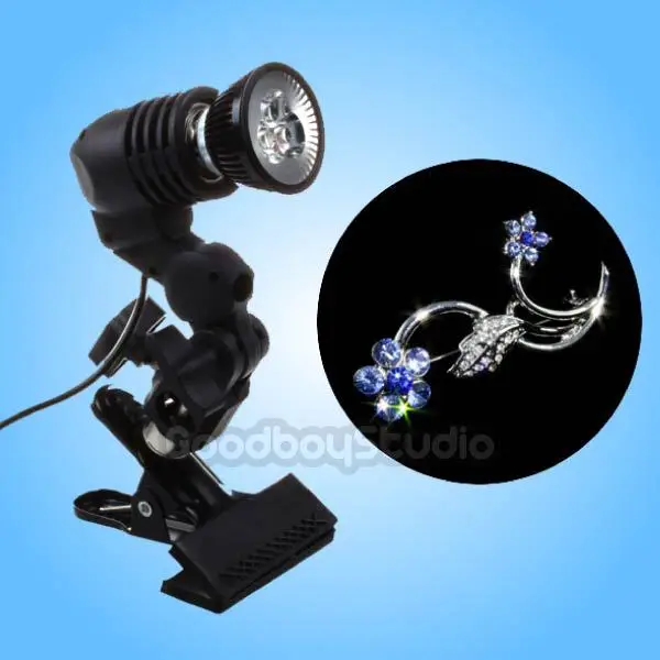 

LED Jewelery Diamond Spotlight Studio Photography Jewelry Light Sparkler Light with Clamp