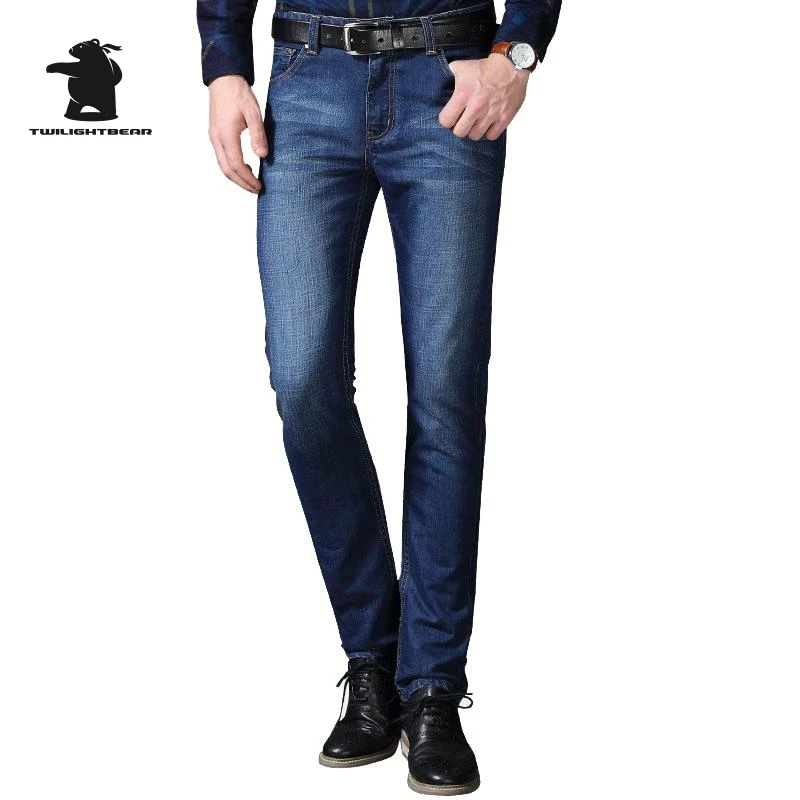 New Men s Business Jeans Designer 2016 Fashion Plus Size Business Embroidery Straight Jeans For Men