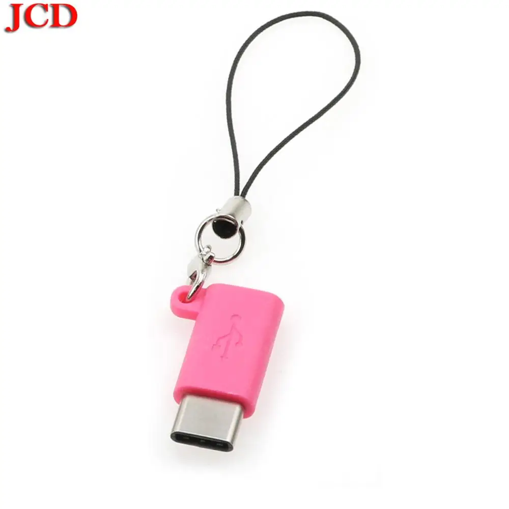 JCD для Micro USB для Xiaomi женский Тип C 3,1 штепсельный кабельный переходник круглый кабель для зарядки и синхронизации данных USB C конвертер для samsung S8/для LG G5 G6 - Цвет: roseo