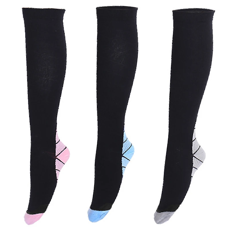 Компрессионные носки для мужчин и женщин, высокое качество, градиентные носки под давлением, циркуляция, анти-фатигу, колено, высокие ортопедические поддерживающие чулки