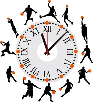 

High Quality Wall Clock Modern Home Decal Wall Sticker DIY Baskertball Clocks Stickers Wall Decor Living Room Home Decoration