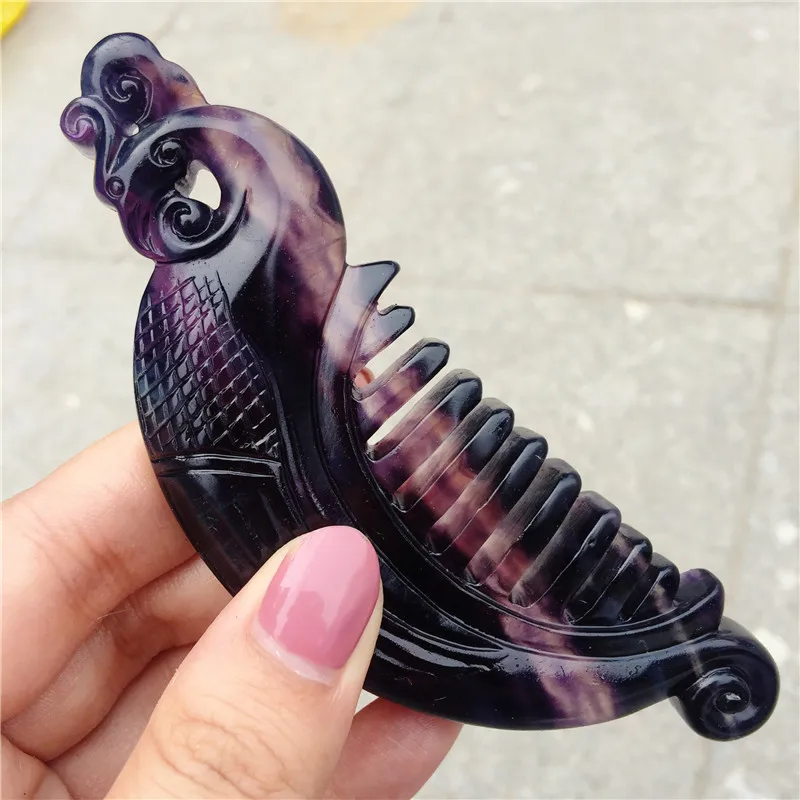 

Beautiful Natural Rainbow Fluorite phoenix comb Hand Carved Polished Quartz Gemstones For Decorations