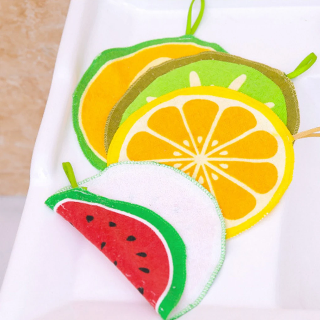 Baby Kids 20cm Round Cotton Hand Towel Kitchen Fruit Wipe Dishcloth Kitchen Hanging Towels Washcloths