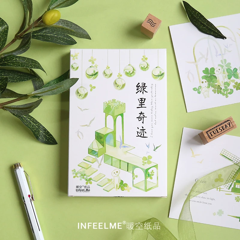 Infeel. me зеленая чудо открытка Закладка Письмо бумага 1 лот = упаковка 30 шт |
