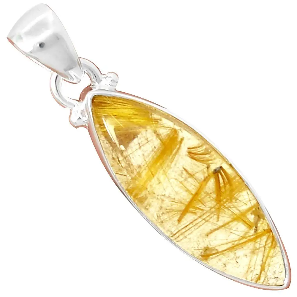 

Nature GOLDEN RUTILE PENDANT Pendant 925 Sterling Silver, 41 mm, MHBAP5349