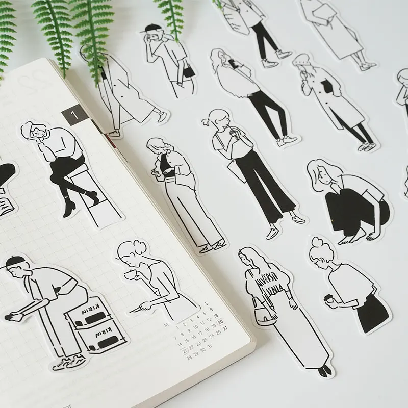 Cartoon Stickers DIY scrapbooking simple Salt Personal Life Series album journal happy planner decorative