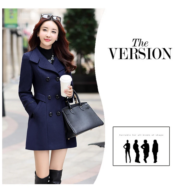 2017 Korean version of the new spring section of the female woolen slim thin woolen jacket in the long paragraph thin section Nizi coat (7)