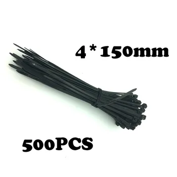 

500Pcs/Pack 4*150mm nylon strapping band slipknot tie Wires Tidy And Sort Colours Self-Locking Nylon Cable Plastic Ties Strap
