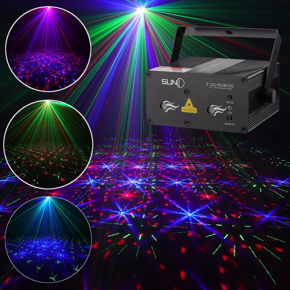 SUNY Sound Activated Xmas Decor Stage Laser Light Mixing RGB Effect