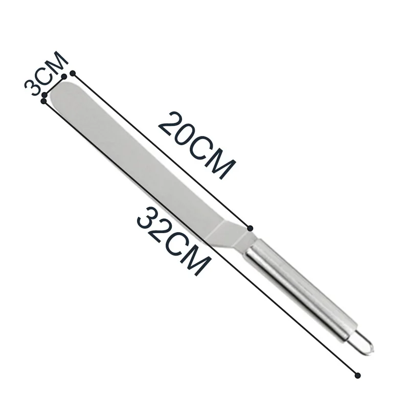 8 inch Hifuar 6/8/10 дюймов Нержавеющая сталь для крема шпатель для торт форма для выпечки тортов DIY украшения инструменты Кухня инструменты масляный торт для крема шпатель - Цвет: 8 inch