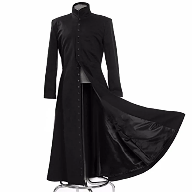 The Matrix Cosplay Costume Cosplay Nero Personalizzato Neo Trench Coat Solo Cappotto Donna Uomo Ragazze Ragazzi Unisex Cos Abbigliamento 11