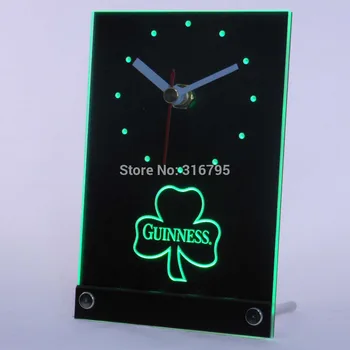 

tnc0004 Guinness Shamrock 3D LED Table Desk Clock