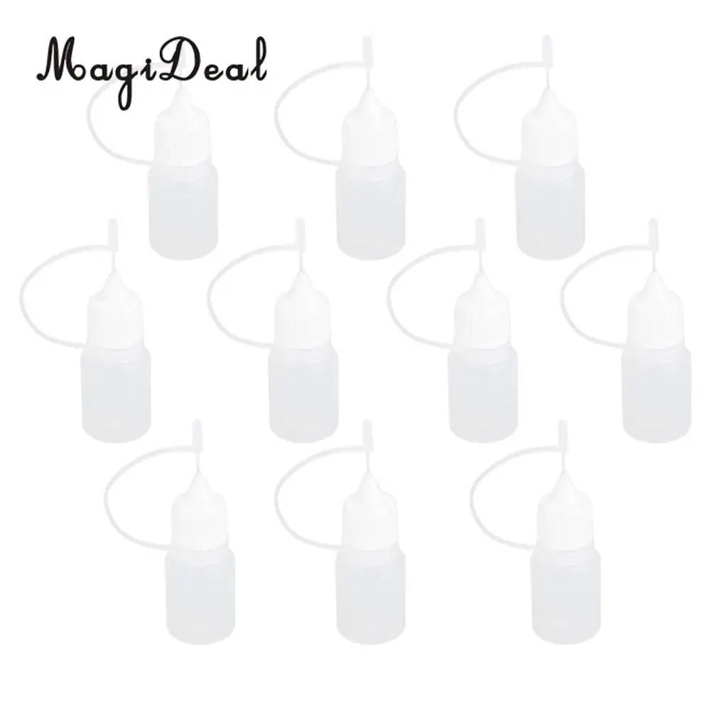 Kesoto 10pcs 5ml Needle Tip Empty Plastic Squeezable Dropper Bottles Liquid Storage Travel Thin Tip Dropper Bottles