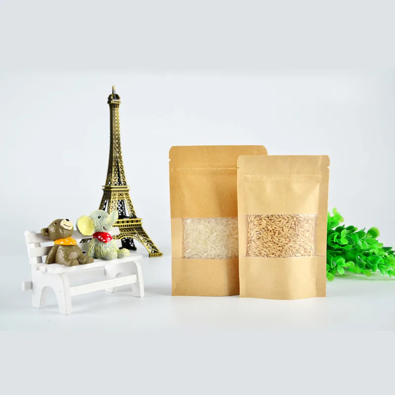 5 шт. маленький бумажный пакет 10x15 см на молнии для упаковки пищевых продуктов