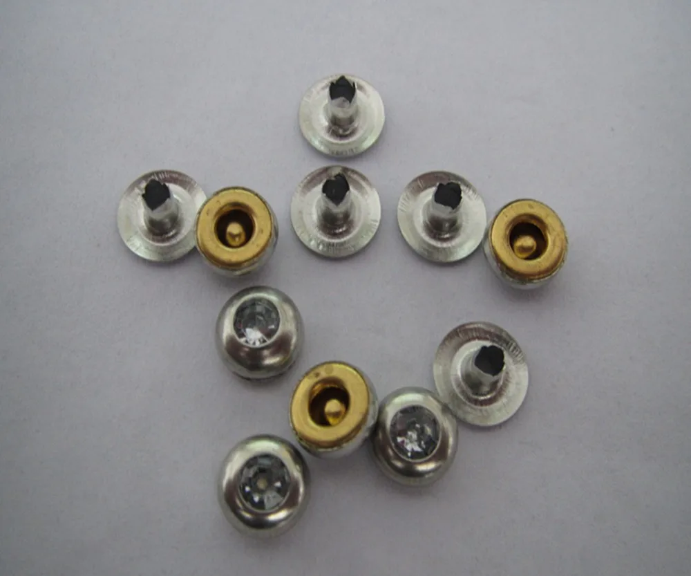 Free shipping rhinestone brass rivet 8mm size plating silver color