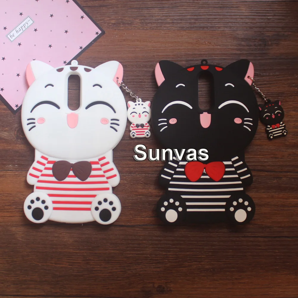 

3D Cute Cartoon Striped Lucky Cat Soft Silicone Case Phone Back Cover Skin Shell For Nokia 3 For Nokia 5 For Nokia 6 For Nokia 8
