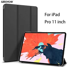 Чехол-подставка Trifold для нового iPad Pro 11, Ультратонкий чехол из искусственной кожи, Умный Магнитный чехол для iPad Pro 11, чехол