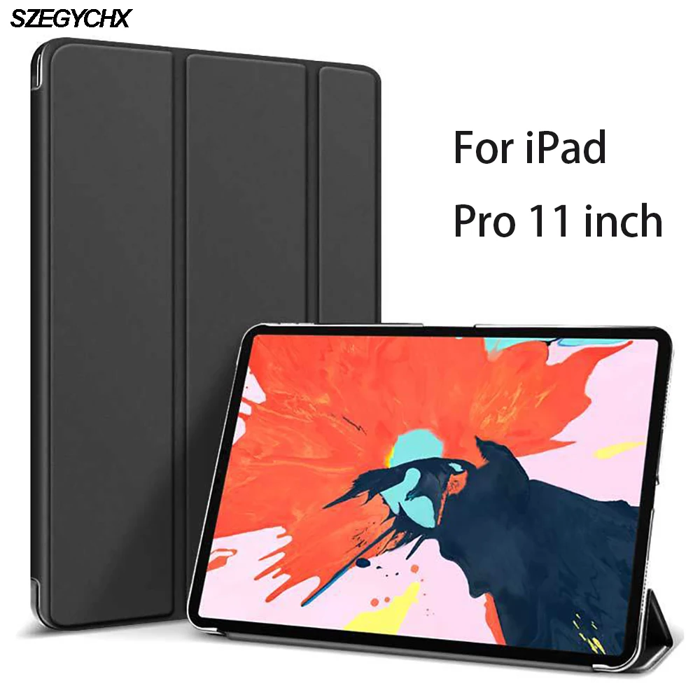 

Trifold Stand Case For New iPad Pro 11 2018 Release Ultra Slim PU Leather Smart Magnetic Cover For iPad Pro 11 Case
