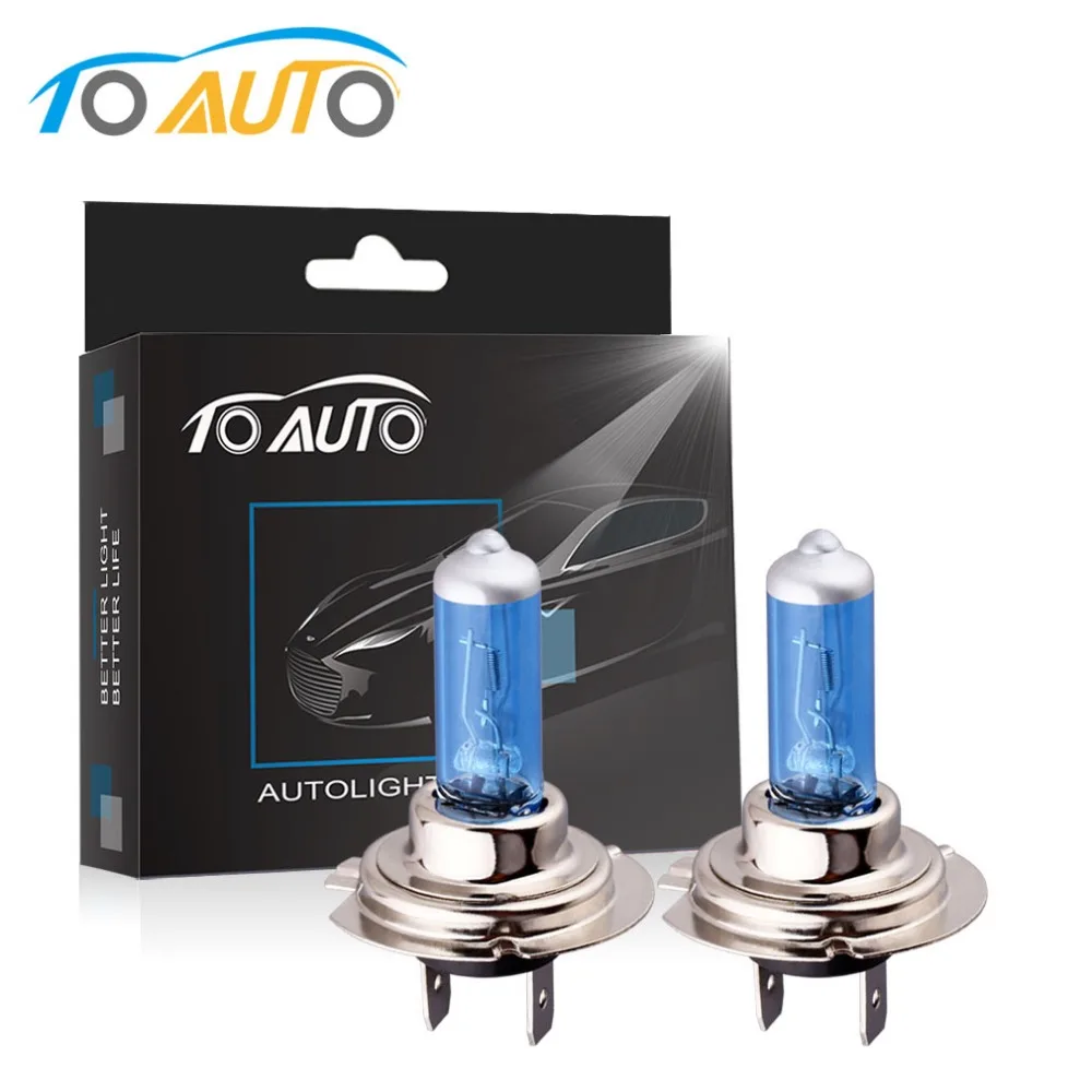 2pcs H7 100W 24V Halogen Bulbs Car Headlight Super Bright 5000K White