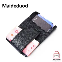 Maideduod Для мужчин и женская обувь из натуральной кожи Винтаж деньги клип карты посылка деньги тонкий держатель Rfid Блокировка Reader для Для мужчин