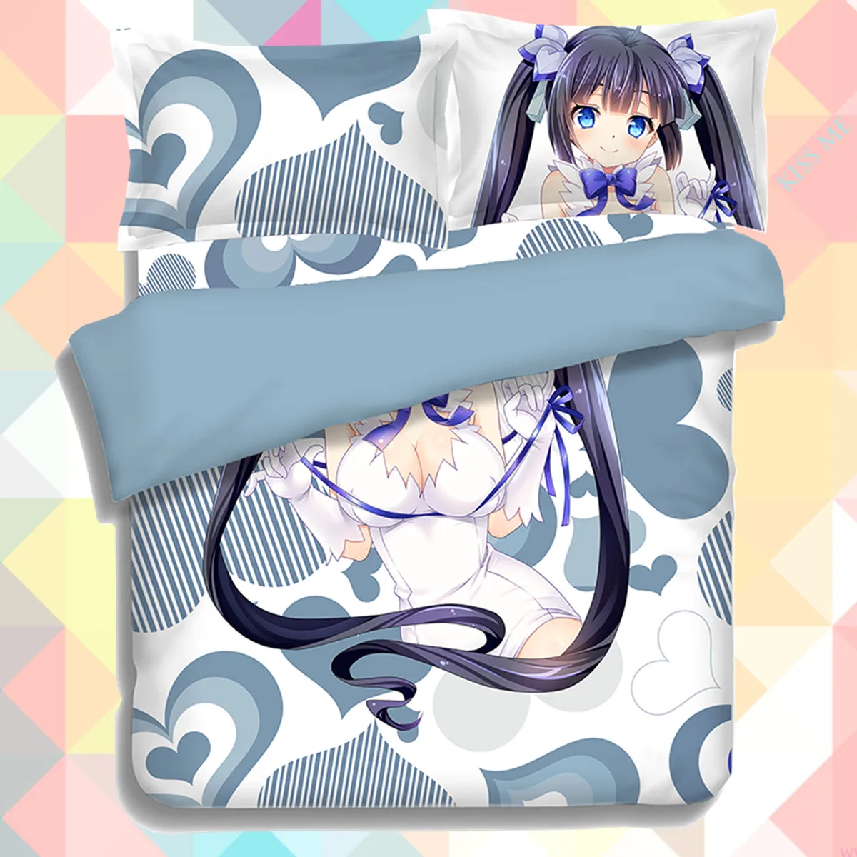 

Anime Cartoon Dungeon ni Deai wo Motomeru no wa Machigatteiru Darou ka Quilt Cover Soft Printed Bedding Set Duvet Cover Set No.2