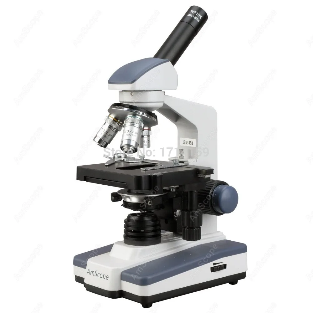 

Veterinary--AmScope Supplies 40X-1000X LED Monocular Compound Microscope with Double-layer Mechanical Stage M230C