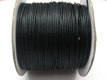 

100 Yards Black Korean Waxed Cord String Thread 1mm for Bracelet Necklace Decorative Accessories