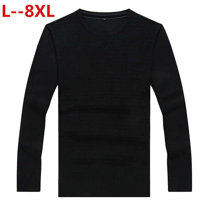 Большие размеры 8XL 6XL 5XL мужские пуловеры свитера 2018 Осенние Новые однотонные