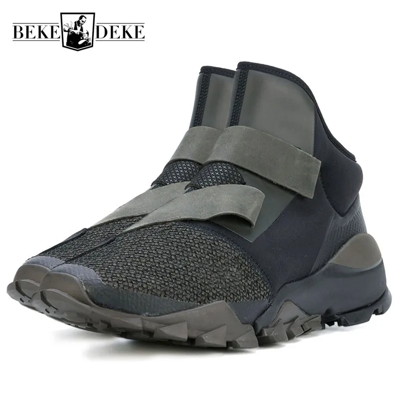 

2019 Spring New Men Gothic Slip On Loafers Casual Genuine Leather Thick Platform Sneakers High Top Trainer Shoes Zapatos Hombre