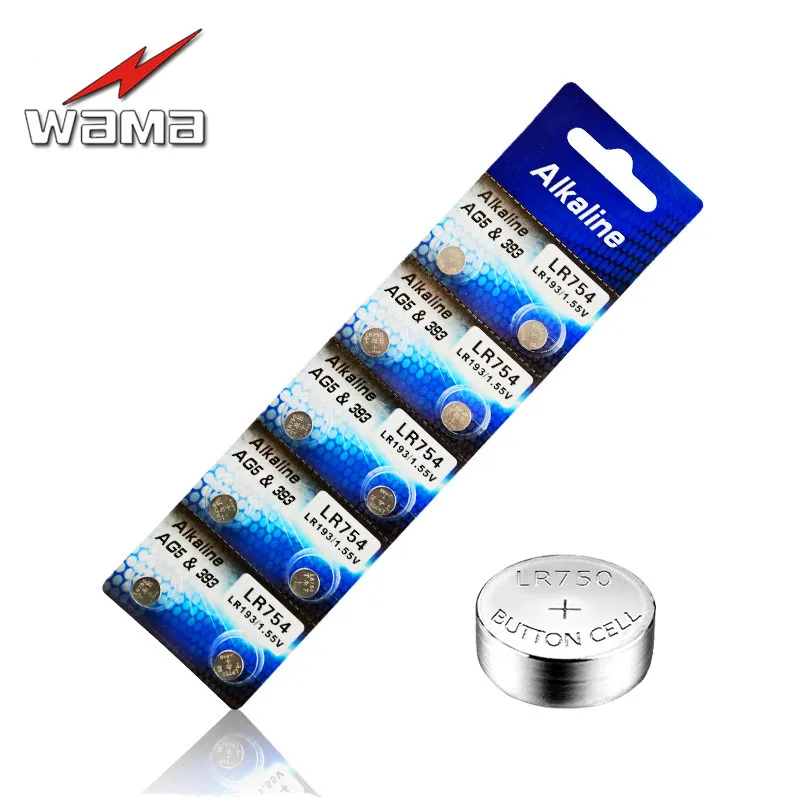 40x Wama AG5 Alkaline Batteries LR48 L750 LR754 393 SR754 193 398A ...
