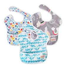 Ohbabyka/3 шт. в упаковке; водонепроницаемые нагрудники с фламинго для кормления детей; нагрудники с карманом; детская одежда; аксессуары для еды; одежда для маленьких девочек