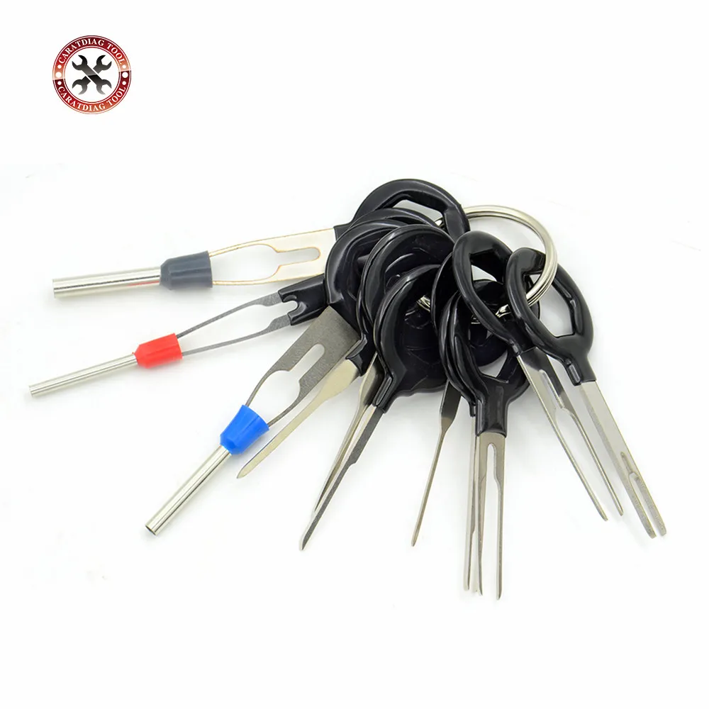 

2018 11 pcs Auto Car Plug Circuit Board Wire Harness Terminal Extraction Pick Connector Crimp Pin Back Needle Remove Tool Set