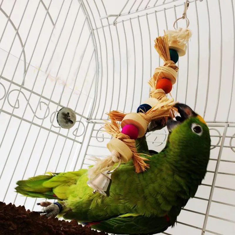 Птица дерево жевательная игрушка Parakeet натуральный жевательная игрушка клетка для попугая качели кусачки мяч играя домашних животных принадлежности для птиц