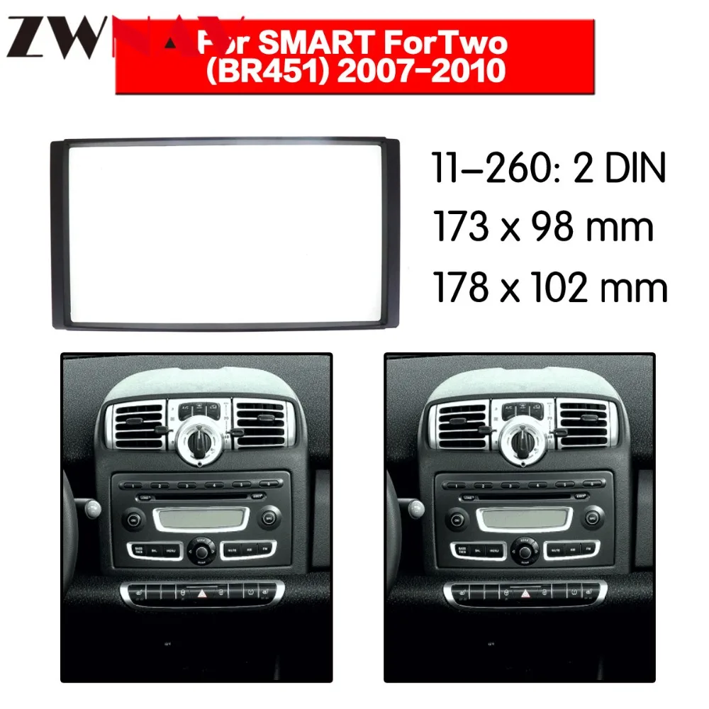 

Car DVD Player frame For 2007-2010 BENZ SMART 2DIN Auto AC Black LHD RHD Auto Radio Multimedia NAVI fascia