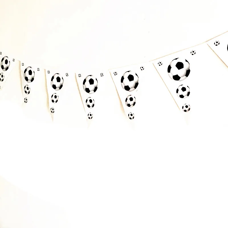 

1pc/lot soccerpaper banners happy birthday party flag Kids favor party decoration soccer party supplies