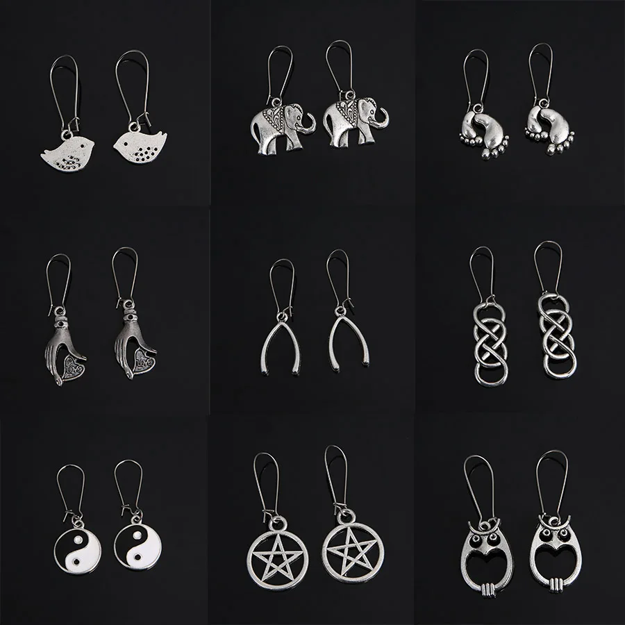 

Unique Design Hollow Leaf Owl Planet Drop Earring Simple Bronze Silver Handmade Dangle Earring Jewelry Women Girl Gift Wholesale
