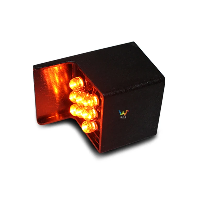 Квадратный желтый проблесковый фонарь светодиодный пиксельный кластер 28 мм светофор